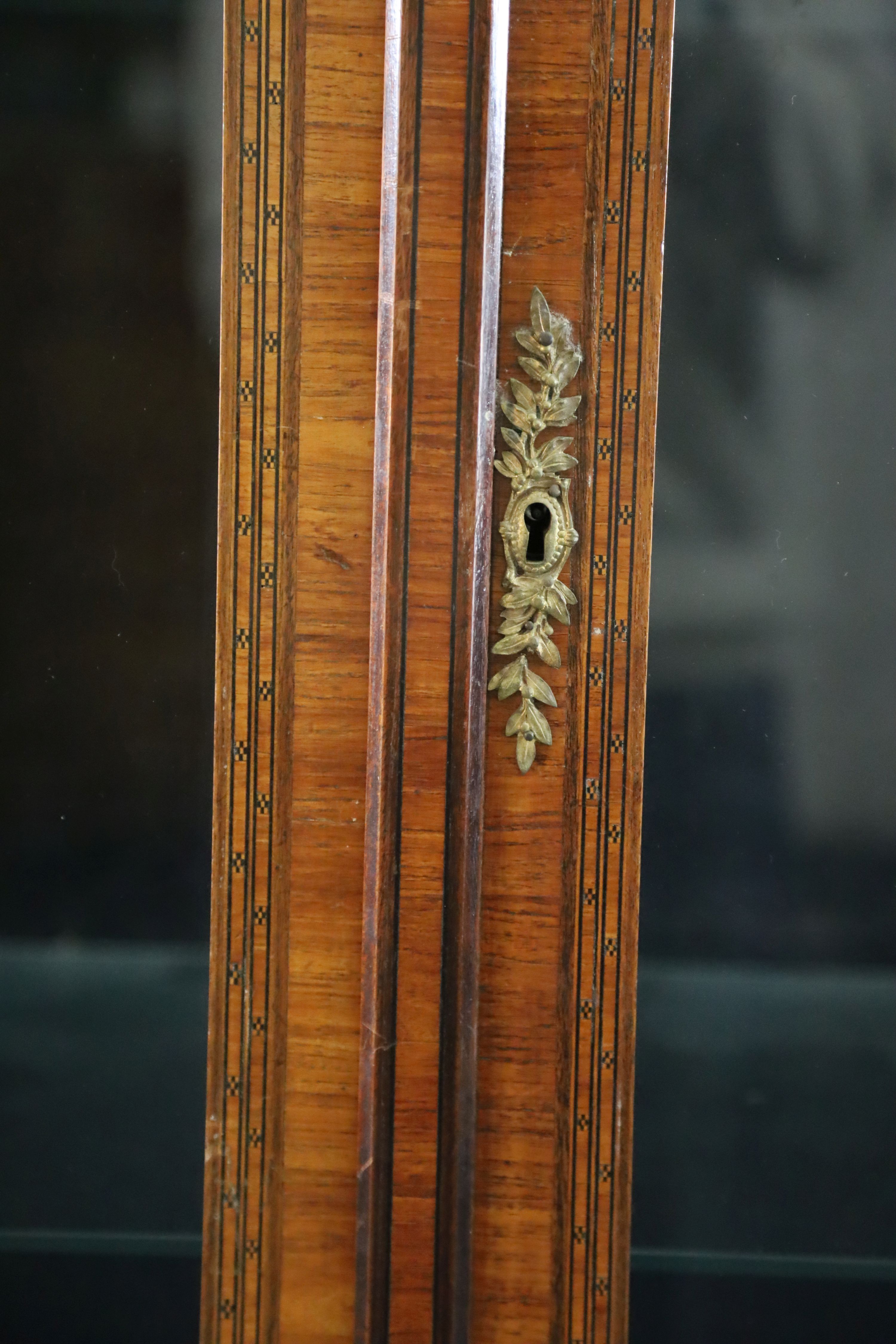 A large 19th century French Louis Philippe period kingwood and marquetry vitrine, W.8ft 4in. D.1ft 5in. H.7ft 4in.